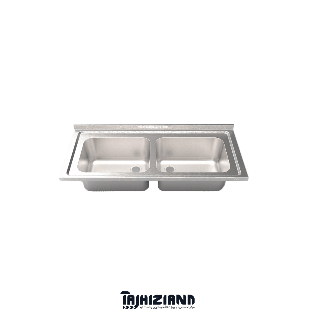 رویه سینک 150 سانتی دو لگن پرسی استیل فرم SF ضخامت 1 میلیمتر
