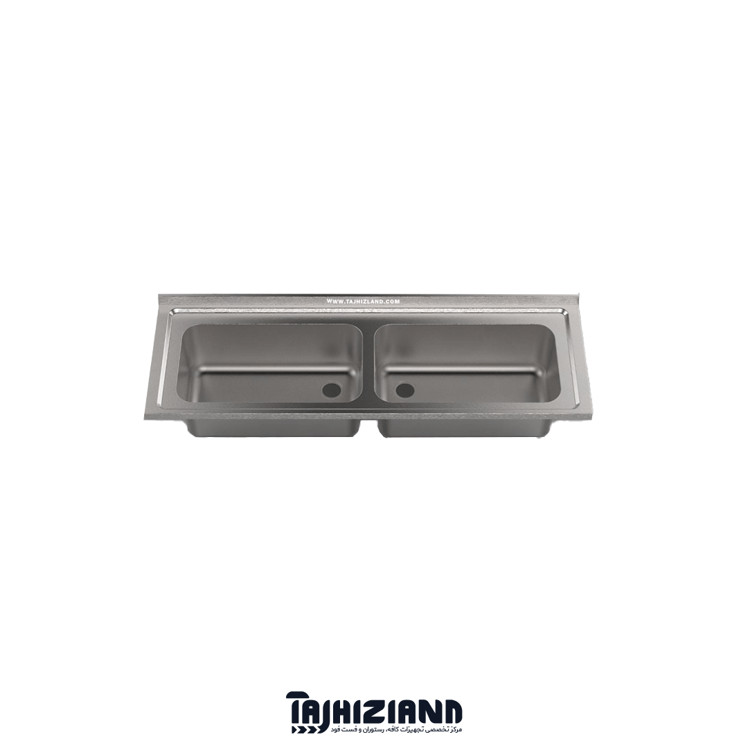 رویه سینک 190 سانتی دو لگن پرسی استیل فرم SF ضخامت 1 میلیمتر