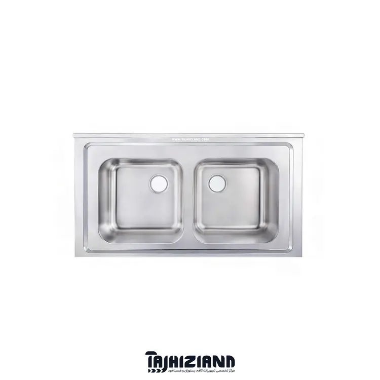 رویه سینک 150 سانتی دو لگن پرسی استیل فرم SF ضخامت 0.6 میلیمتر